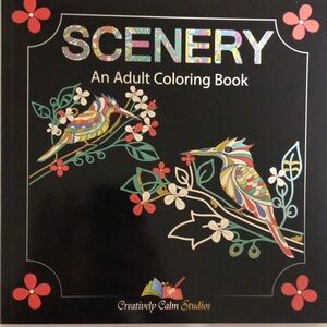 Set of two coloring books. 1 Geometric shapes, 1 Scenery.
